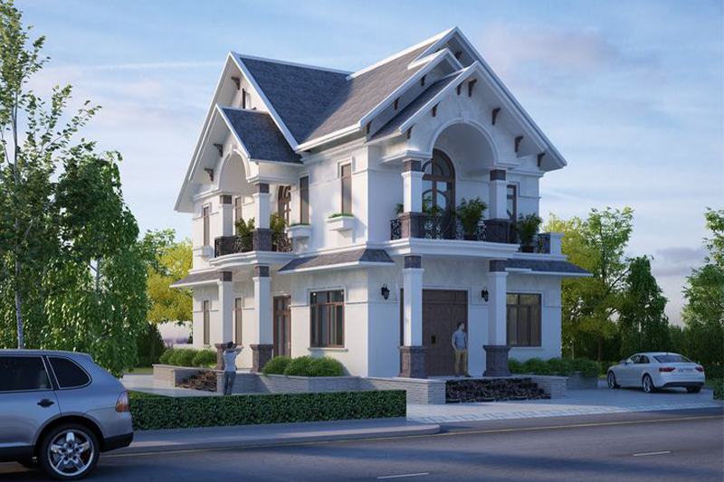 Mẫu thiết kế nhà 2 tầng 9x10m đẹp