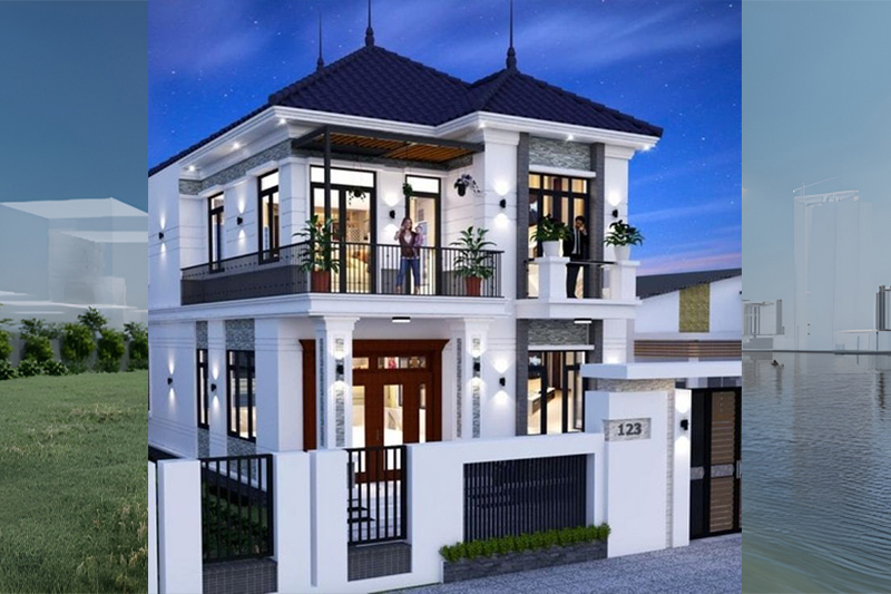 Mẫu thiết kế nhà ngang 10m sâu 10m đẹp