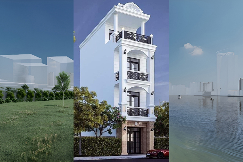 Thiết kế nhà ngang 4m dài 10m đẹp