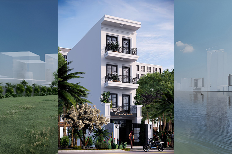 Thiết kế nhà ngang 4m dài 10m đẹp