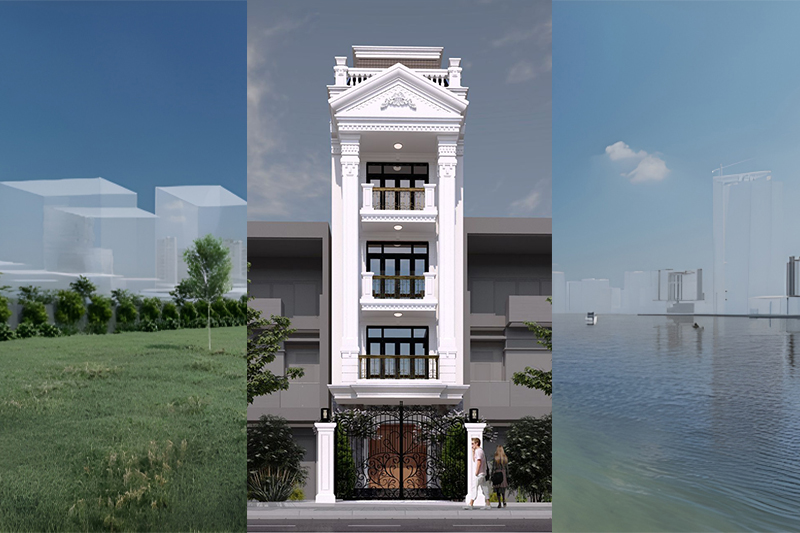 Thiết kế nhà ngang 4m dài 10m đẹp