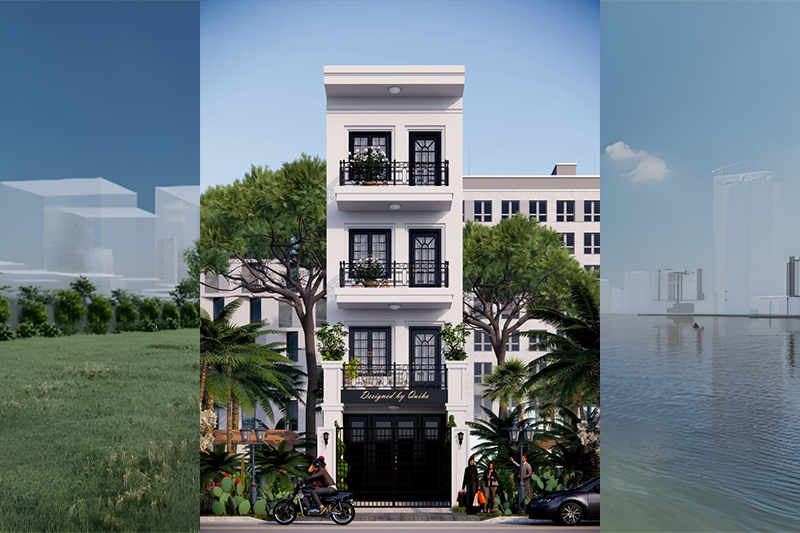 Thiết kế nhà ngang 4m dài 10m đẹp