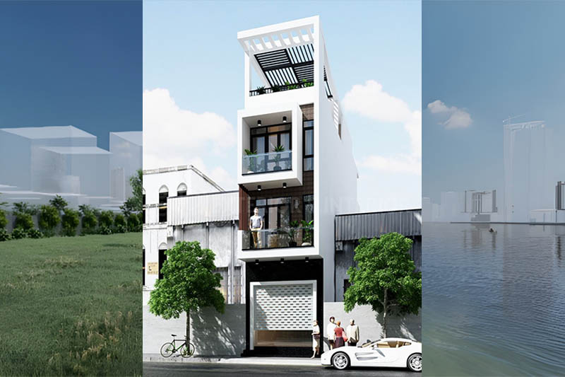 Thiết kế nhà 5×18 có gara đẹp