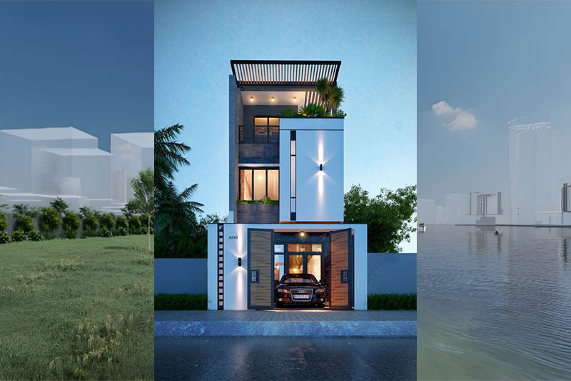 Thiết kế nhà 5×18 có gara đẹp