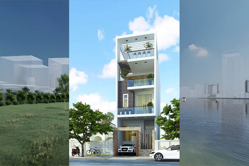 Thiết kế nhà 5×18 có gara đẹp