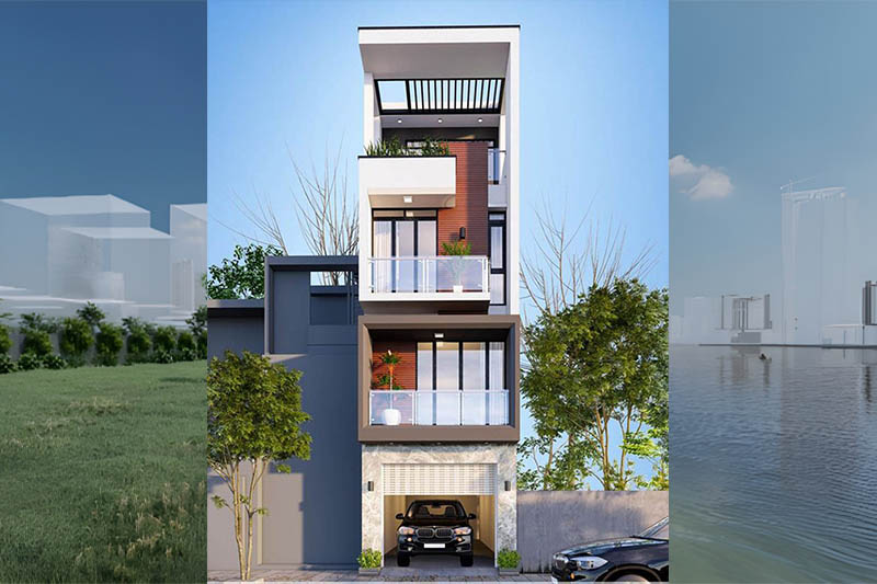 Thiết kế nhà 5×18 có gara đẹp