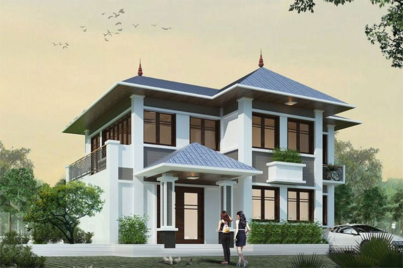 Mẫu thiết kế nhà vuông 8x8m 2 tầng