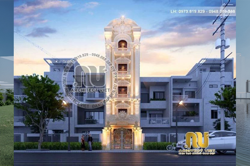 Mẫu nhà bán hầm kết hợp kinh doanh