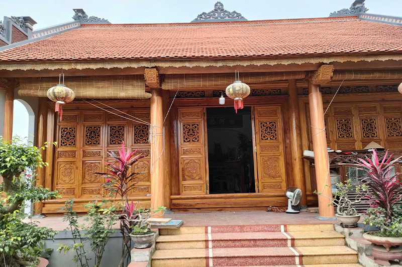 Nhà gỗ 3 gian hiện đại