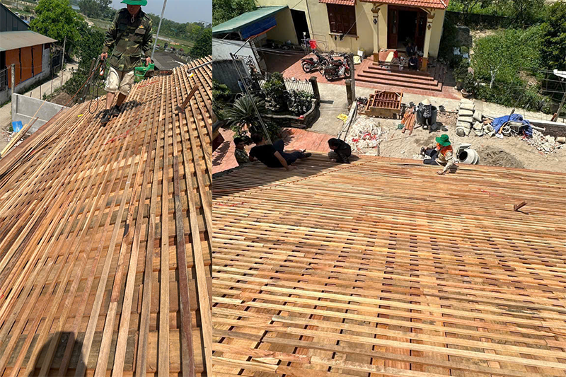 Hình ảnh nội thất bên trong nhà thờ họ 3 gian