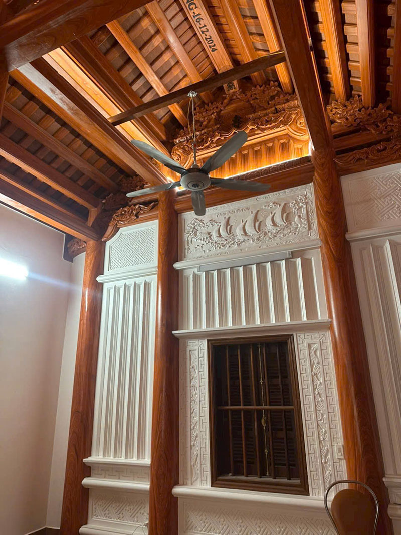 Hình ảnh nội thất bên trong nhà 3 gian được Architec việt thi công chuyên nghiệp đẹp như nhà gỗ thật