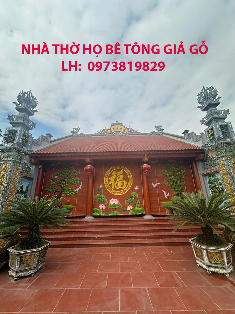 Nhà thờ họ bê tông giả gỗ ở Thanh Oai có diện tích 68m2