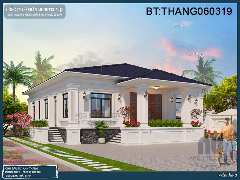 Biệt Thự 1 Tầng Tân Cổ Điển