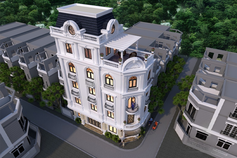 Mẫu Nhà Phố 5 Tầng Kết Hợp Kinh Doanh