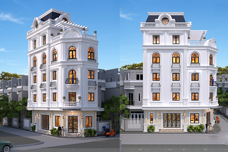 Mẫu Nhà Phố 5 Tầng Kết Hợp Kinh Doanh