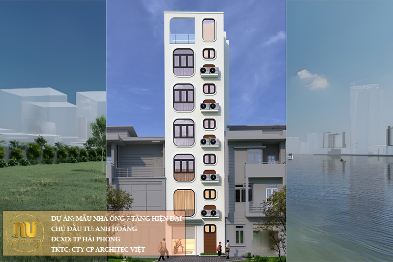 Mẫu Thiết Kế Nhà Ống 7 Tầng Hiện Đại Đẹp