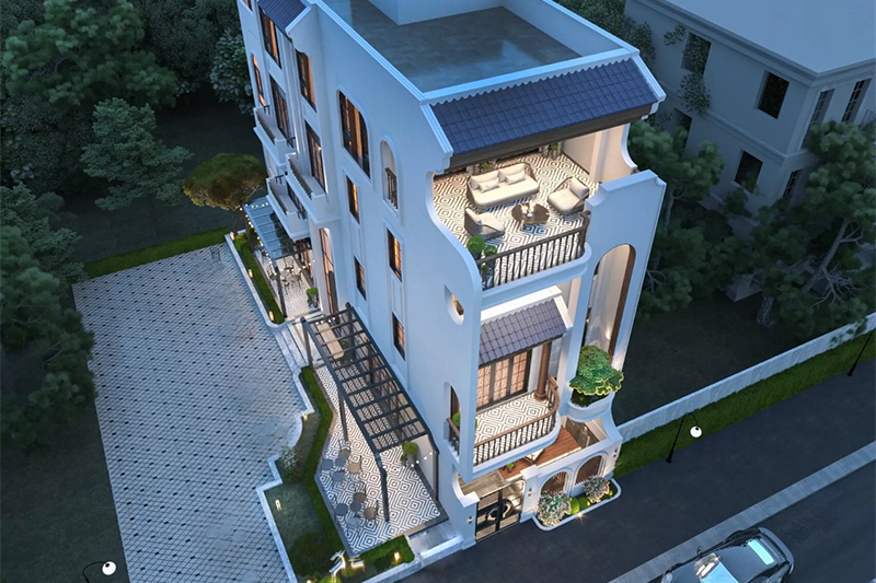 Nhà Phố Phong Cách Địa Trung Hải