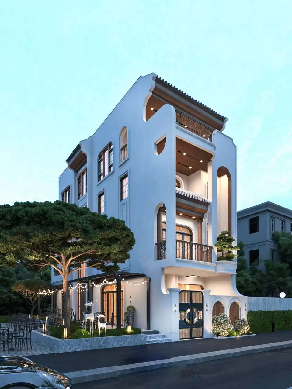 Nhà Phố Phong Cách Địa Trung Hải