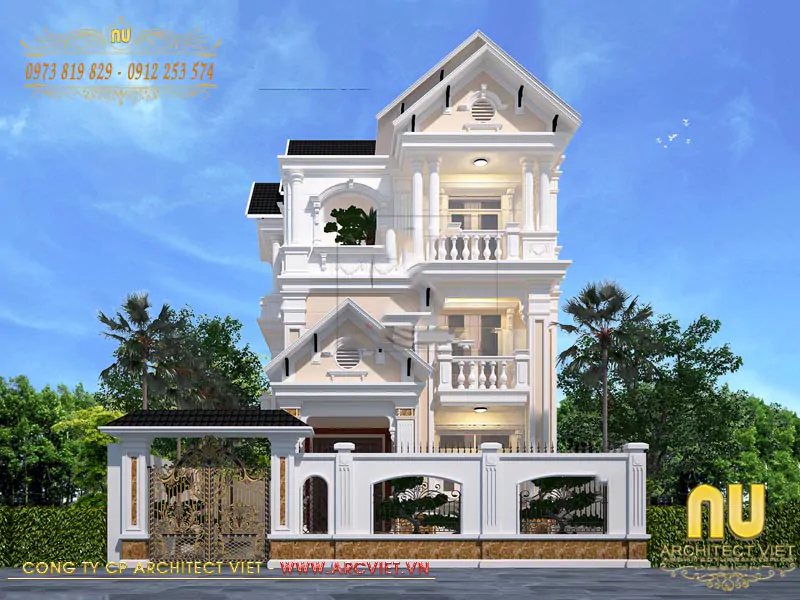 Biệt Thự Tân Cổ Điển 3 Tầng Mái Thái