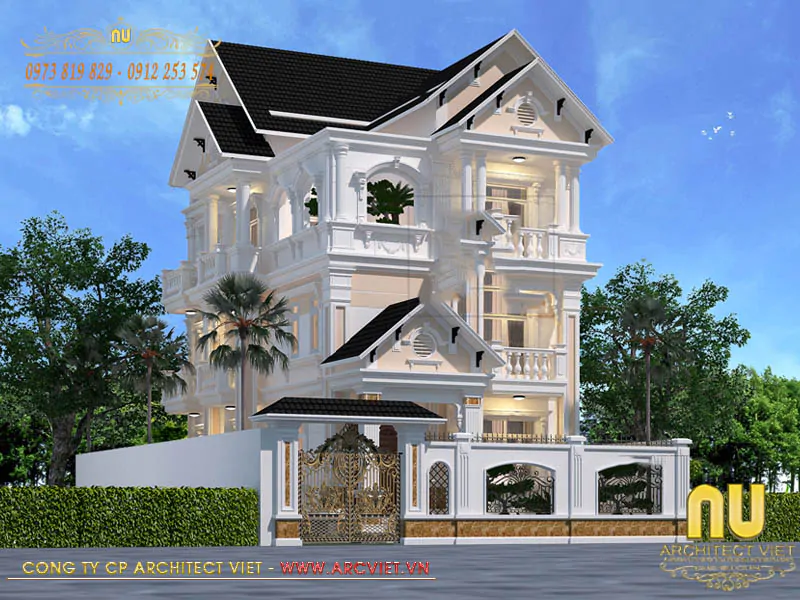 Biệt Thự Tân Cổ Điển 3 Tầng Mái Thái