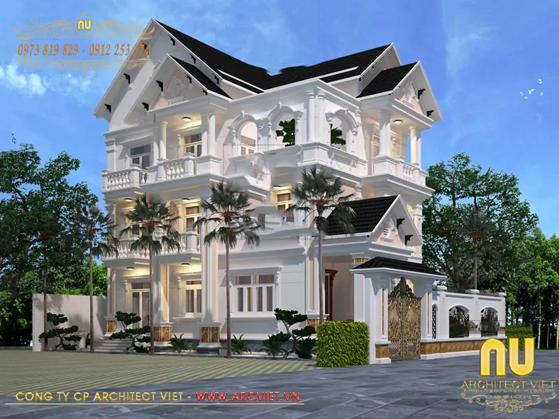 Biệt Thự Tân Cổ Điển 3 Tầng Mái Thái