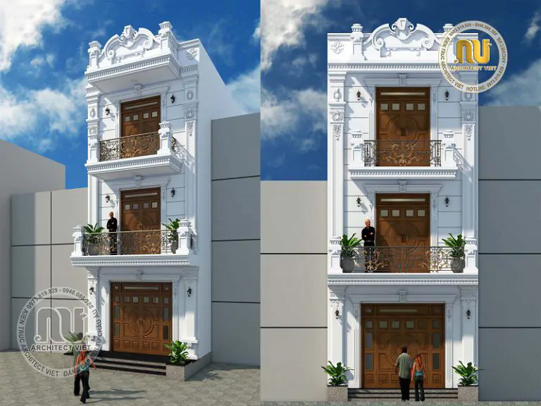 Mặt Tiền Nhà Phố 5m 3 Tầng Tân Cổ Điển