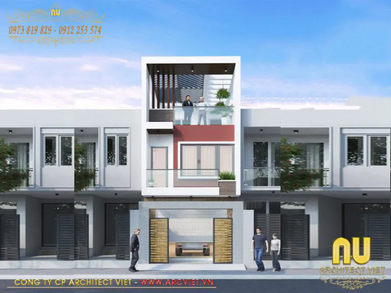 Mẫu Nhà 2 Tầng 1 Tum 5x15