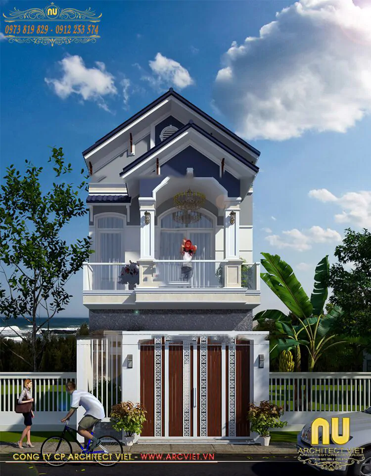 Mẫu Nhà 2 Tầng 5x15m 4 Phòng Ngủ