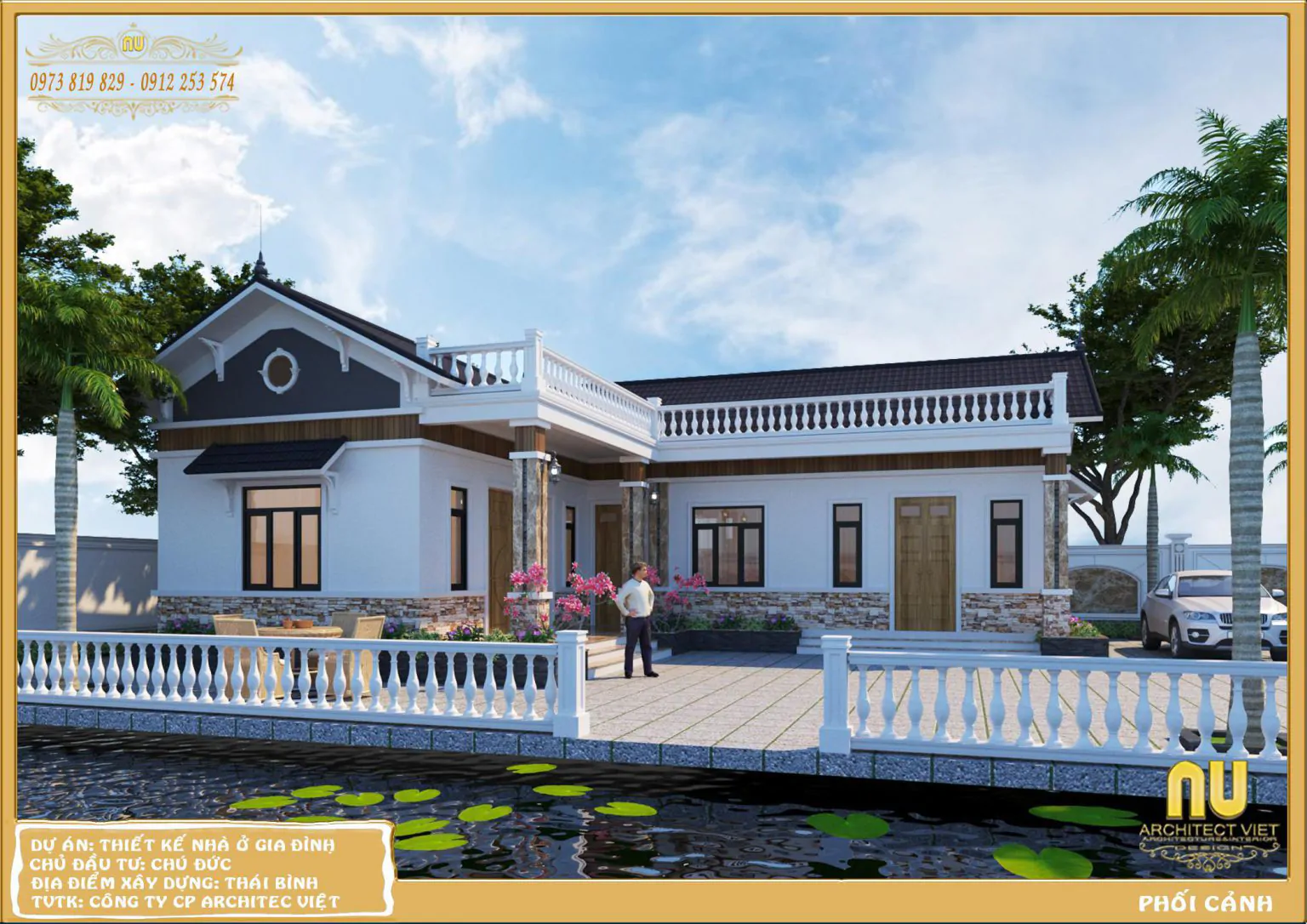 Mẫu Nhà Cấp 4 120m2 3 Phòng Ngủ 1 Thờ