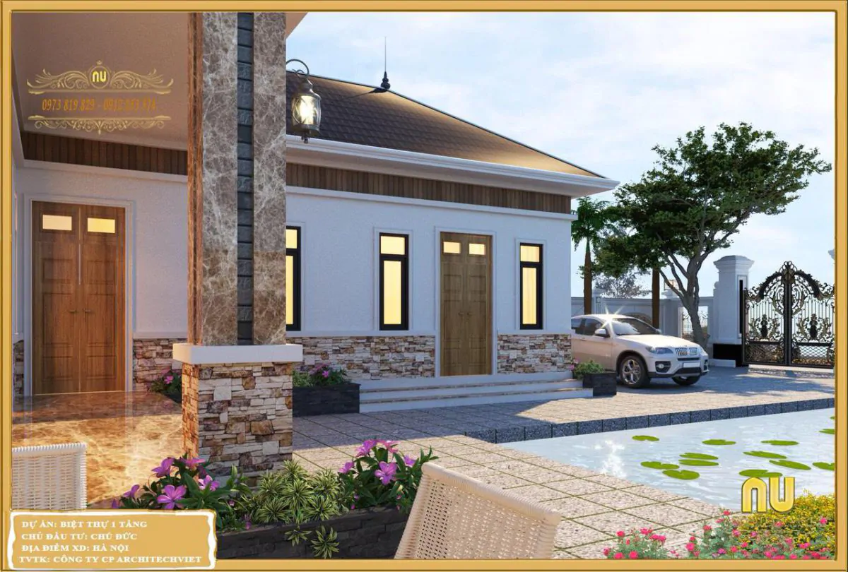 Mẫu Nhà Cấp 4 120m2 3 Phòng Ngủ 1 Thờ