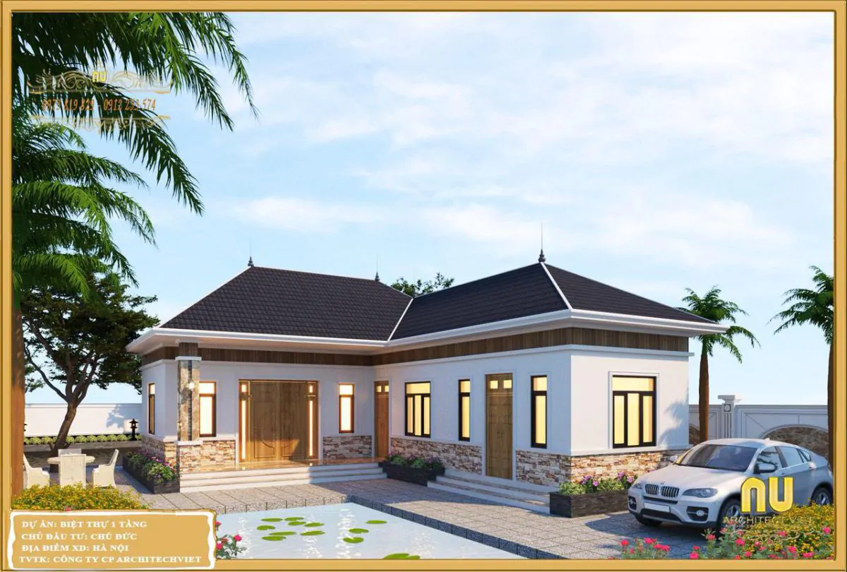 Mẫu Nhà Cấp 4 120m2 3 Phòng Ngủ 1 Thờ