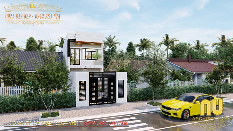 Thiết Kế Nhà 2 Tầng 60m2 5x12m