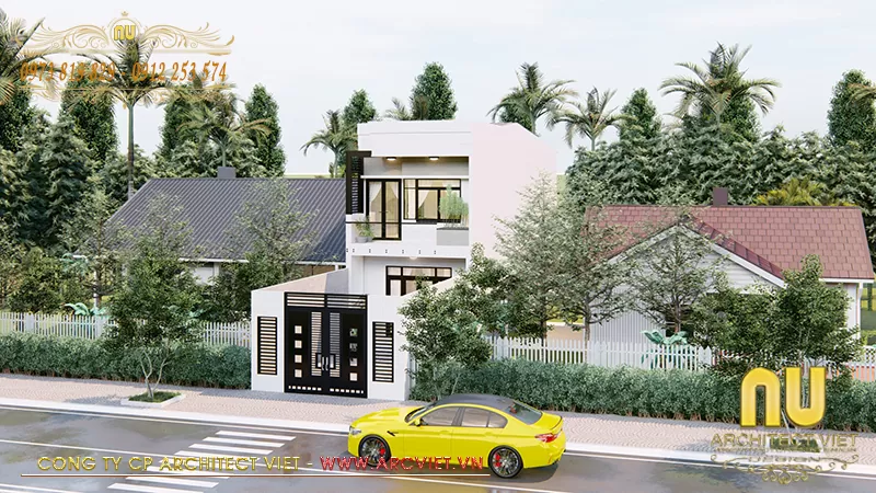 Thiết Kế Nhà 2 Tầng 60m2 5x12m