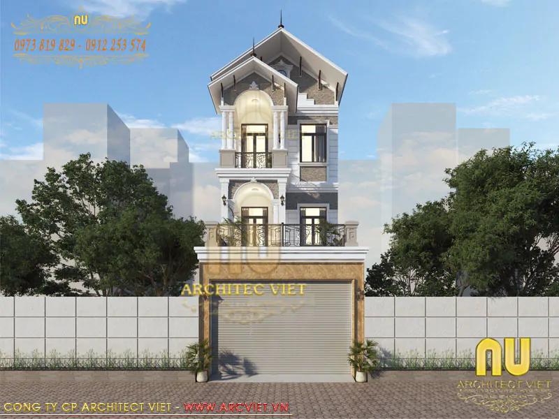 Thiết Kế Nhà 3 Tầng 5x15 Có Gara