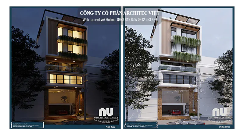 Thiết Kế Nhà 3 Tầng 5x20m Có Gara