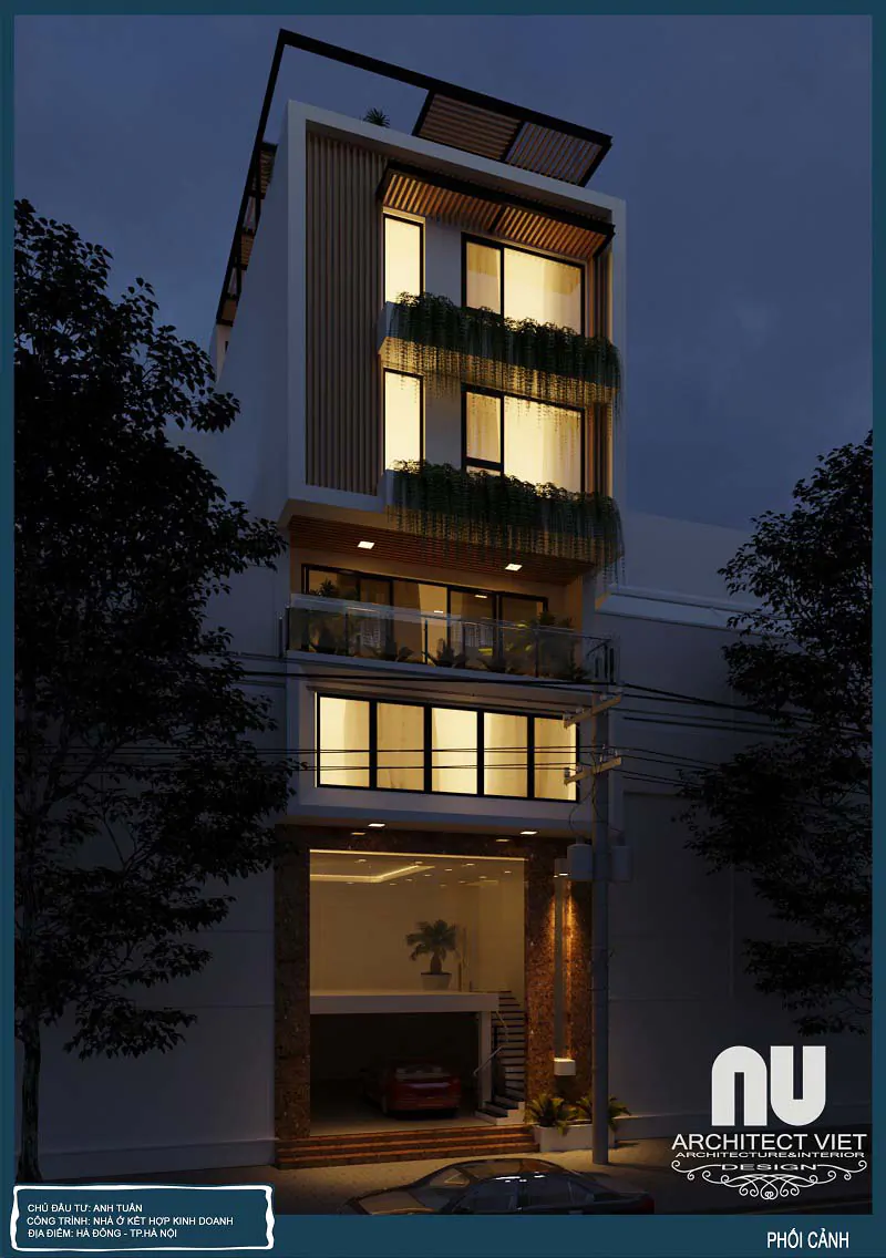 Thiết Kế Nhà 3 Tầng 5x20m Có Gara