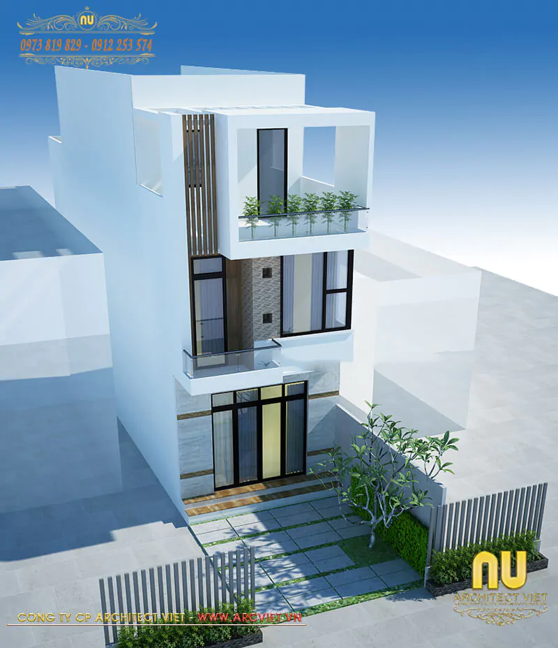 Thiết Kế Nhà Ống 2 Tầng 1 Tum 4x17