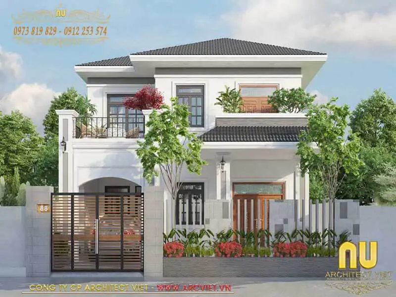 Mẫu Nhà 2 Tầng 4 Phòng Ngủ 80m2