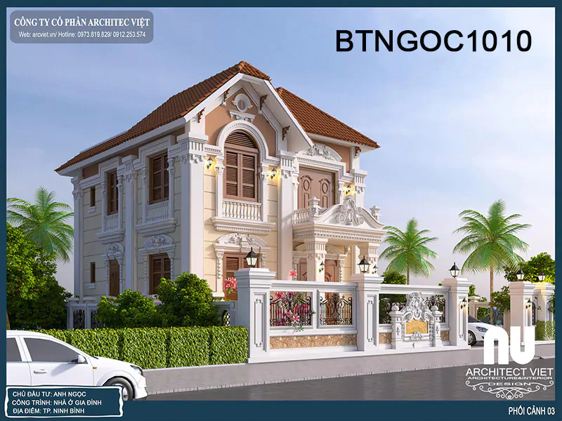 Mẫu Nhà 2 Tầng Mái Thái 120m2 Đẹp