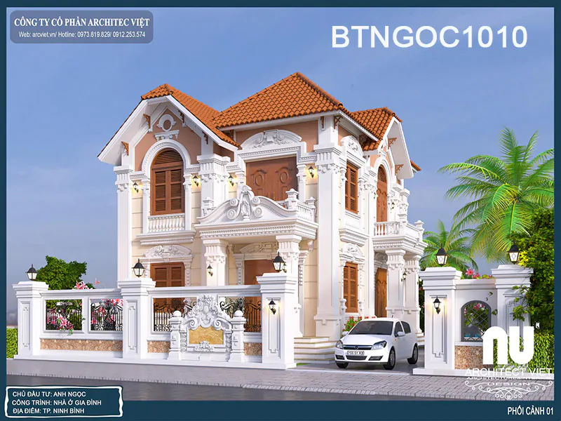 Mẫu Nhà 2 Tầng Mái Thái 120m2 Đẹp