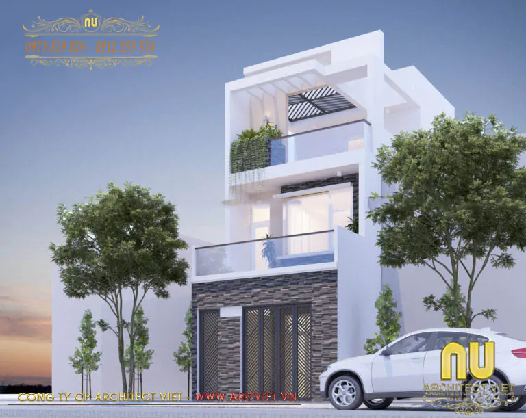 Mẫu Nhà 5x20 2 Tầng 1 Tum