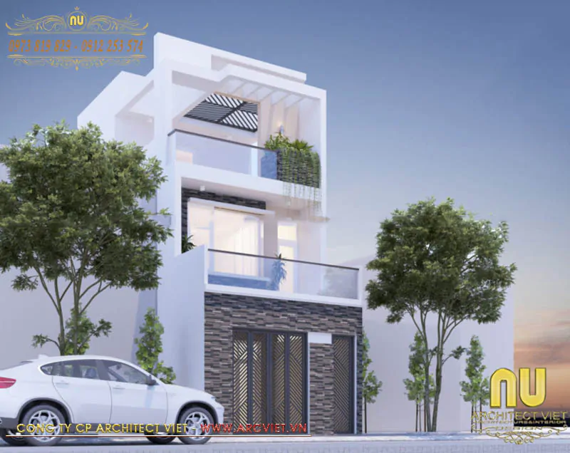 Mẫu Nhà 5x20 2 Tầng 1 Tum