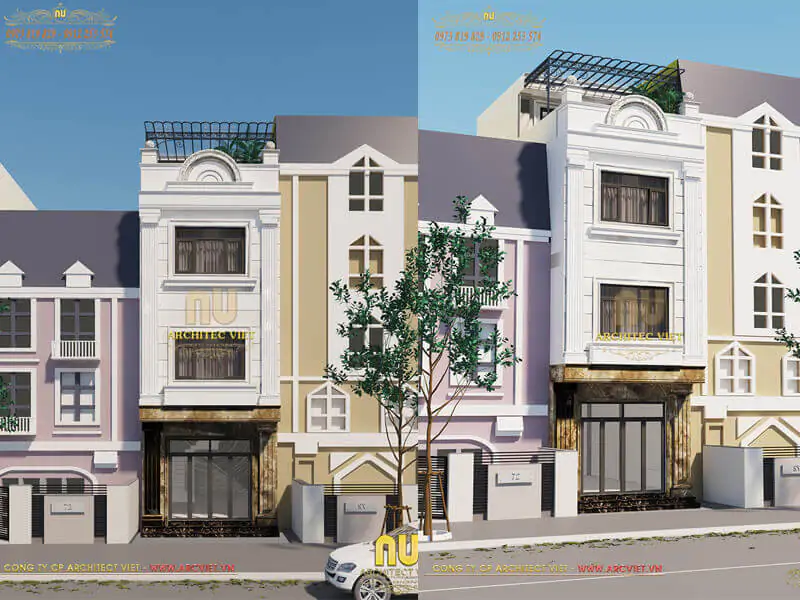 Mẫu Nhà 5x20 3 Tầng Tân Cổ Điển