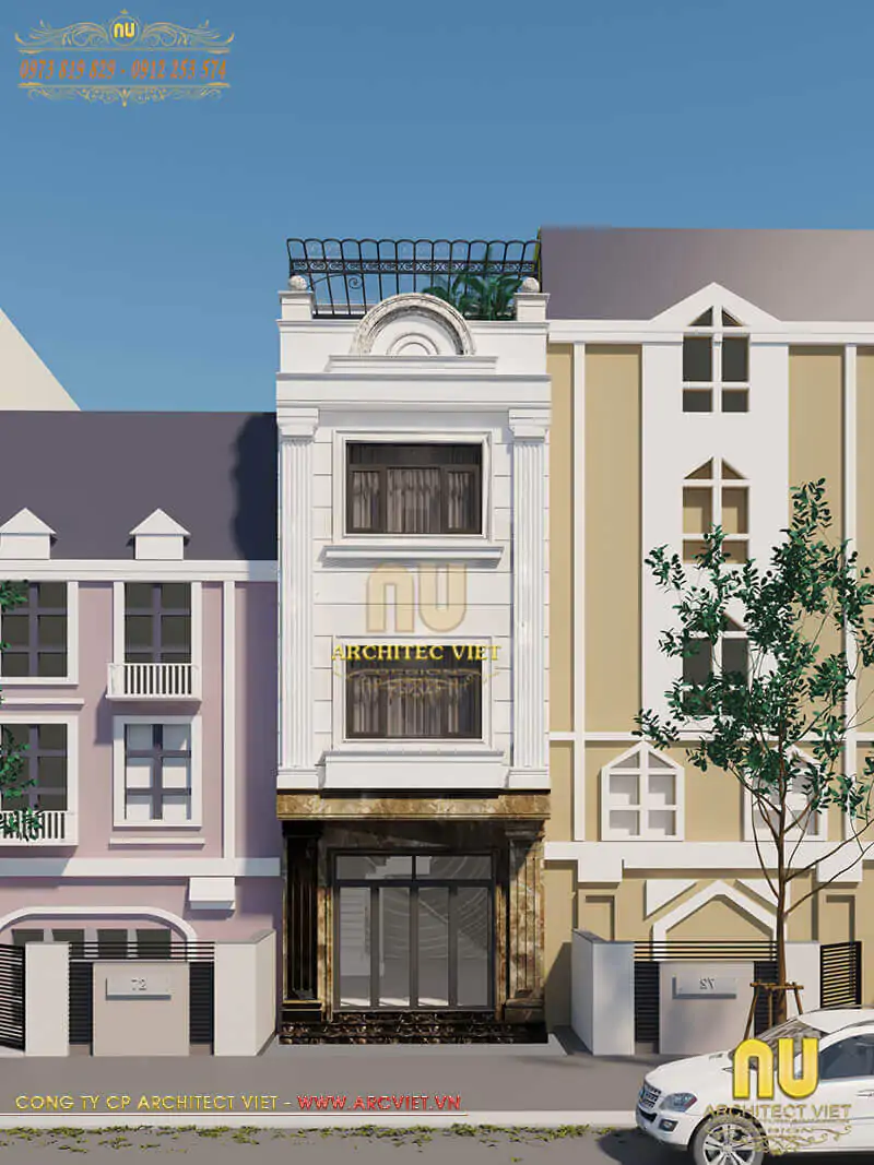 Mẫu Nhà 5x20 3 Tầng Tân Cổ Điển