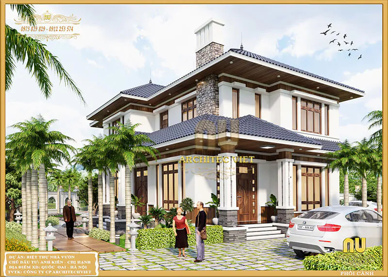 Mẫu Nhà 6x15m 2 Tầng Mái Nhật