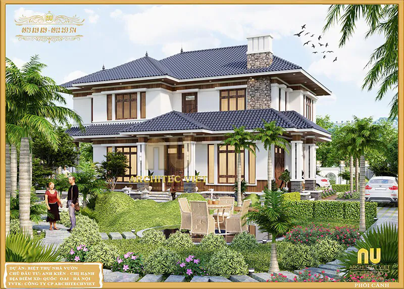Mẫu Nhà 6x15m 2 Tầng Mái Nhật
