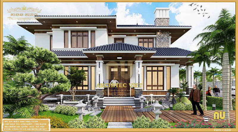 Mẫu Nhà 6x15m 2 Tầng Mái Nhật