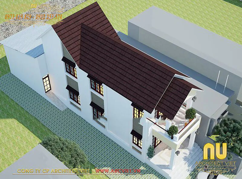 Mẫu Nhà 6x15m 2 Tầng Mái Thái