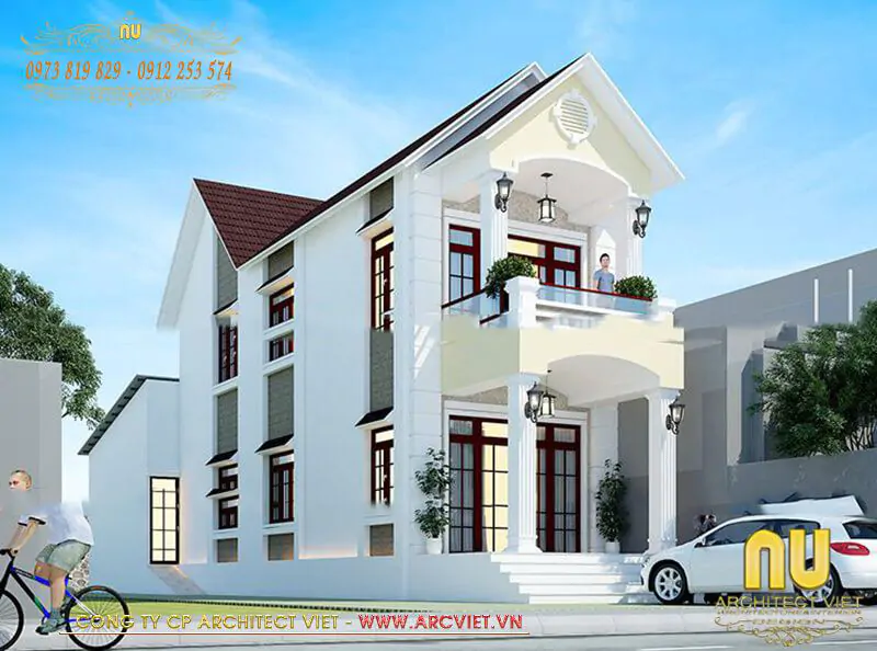 Mẫu Nhà 6x15m 2 Tầng Mái Thái