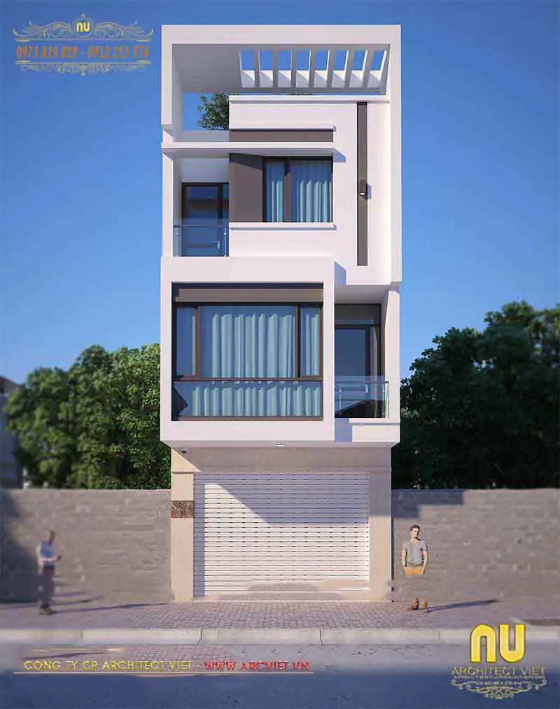 Mẫu Nhà Mặt Tiền 5m 3 Tầng